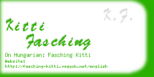 kitti fasching business card
